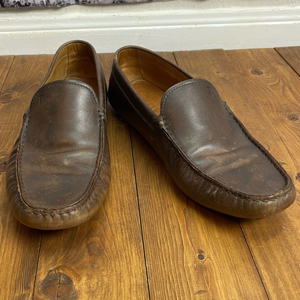 Tods brown leather loafers Mens size 8.5